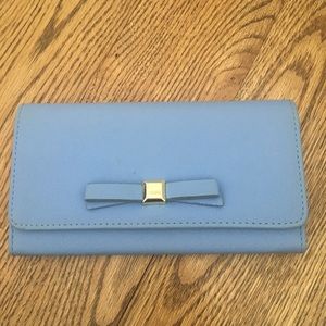 Periwinkle blue wallet with bow